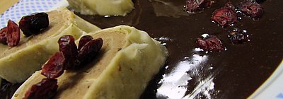 Štruklji de castanha com chocolate