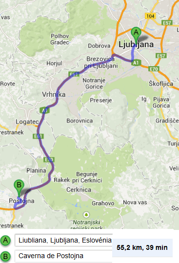 De Liubliana para Postojna