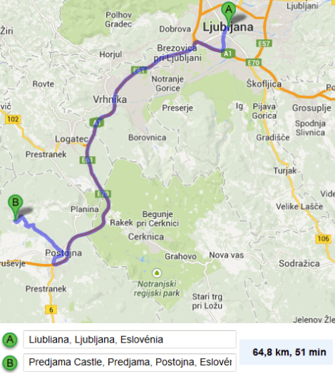 De Liubliana para Predjama Castle